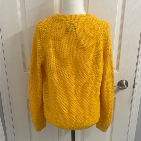 H&M Vibrant Yellow Crew Neck Sweater  Long Sleeve Drop Shoulders Sz M - Picture 5 of 12